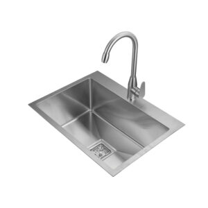 SS 340(18/8) Grade Handcrafted Sink Single Bowl With Tap Hole